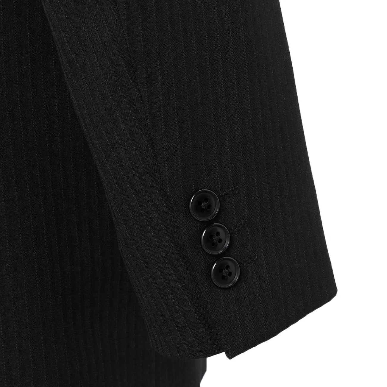 Washable Slim Fit Stripe Suit - Black - Image 12