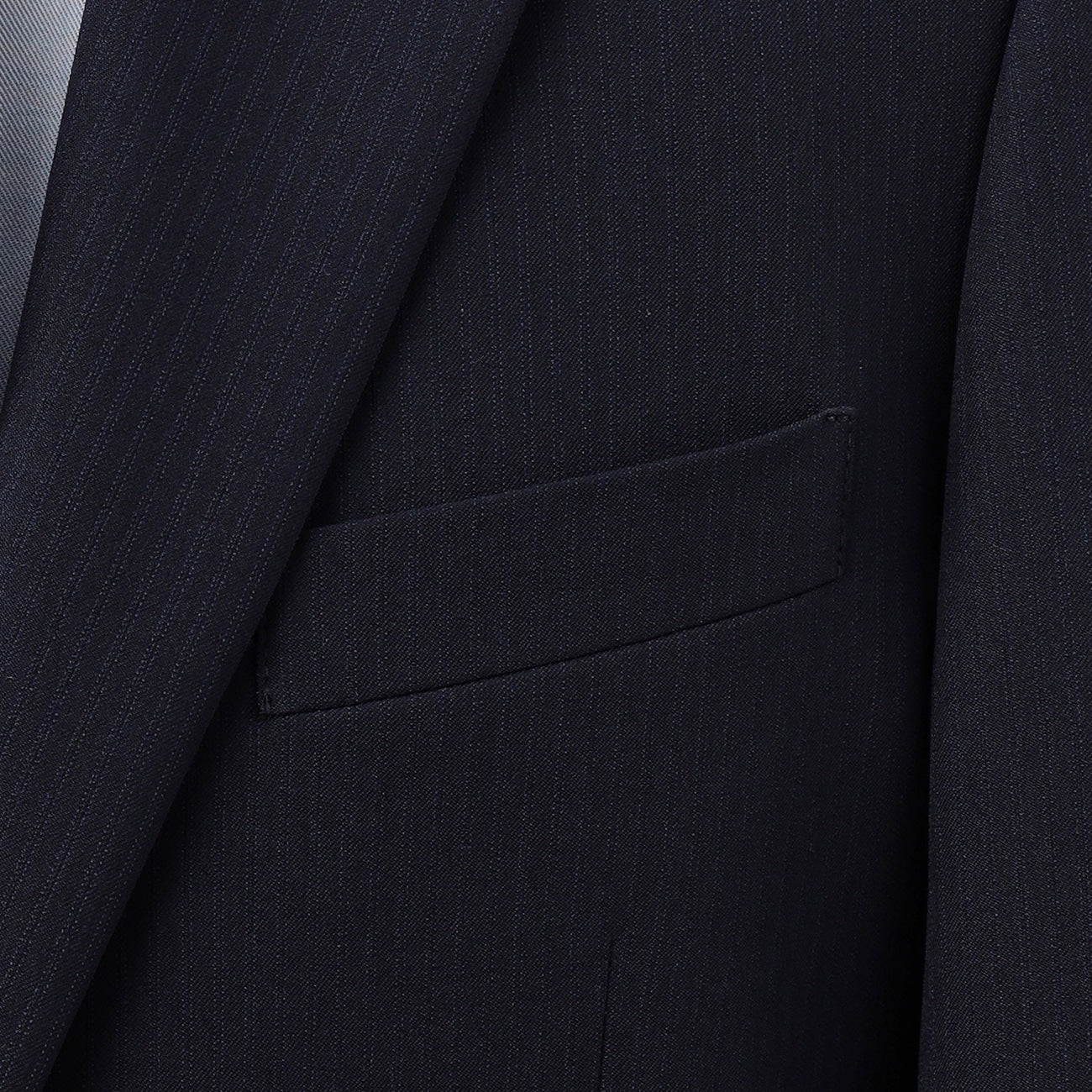 Washable Slim Fit Shadow Stripe Suit - Navy - Image 9