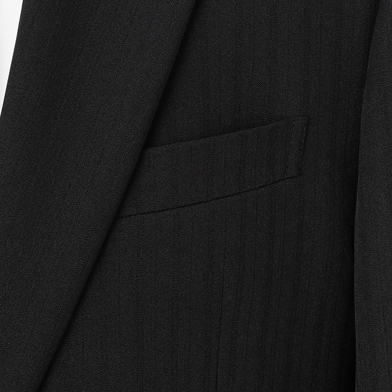 2-Pants Washable Shadow Stripe Suit - Black - Image 3