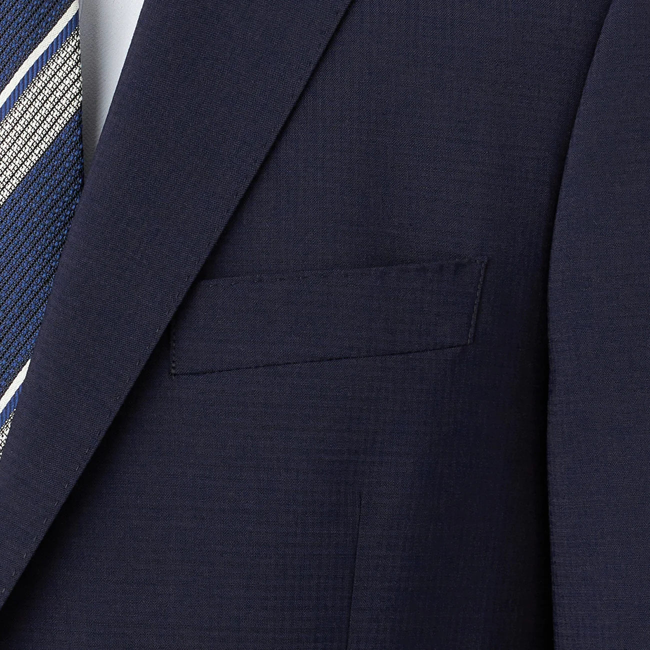 SUPER Aircool Washable Slim Fit Shadow Check 2-Pant Suit - Navy - Image 3