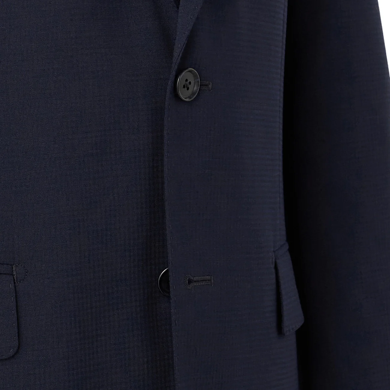 SUPER Aircool Washable Slim Fit Shadow Check 2-Pant Suit - Navy - Image 4