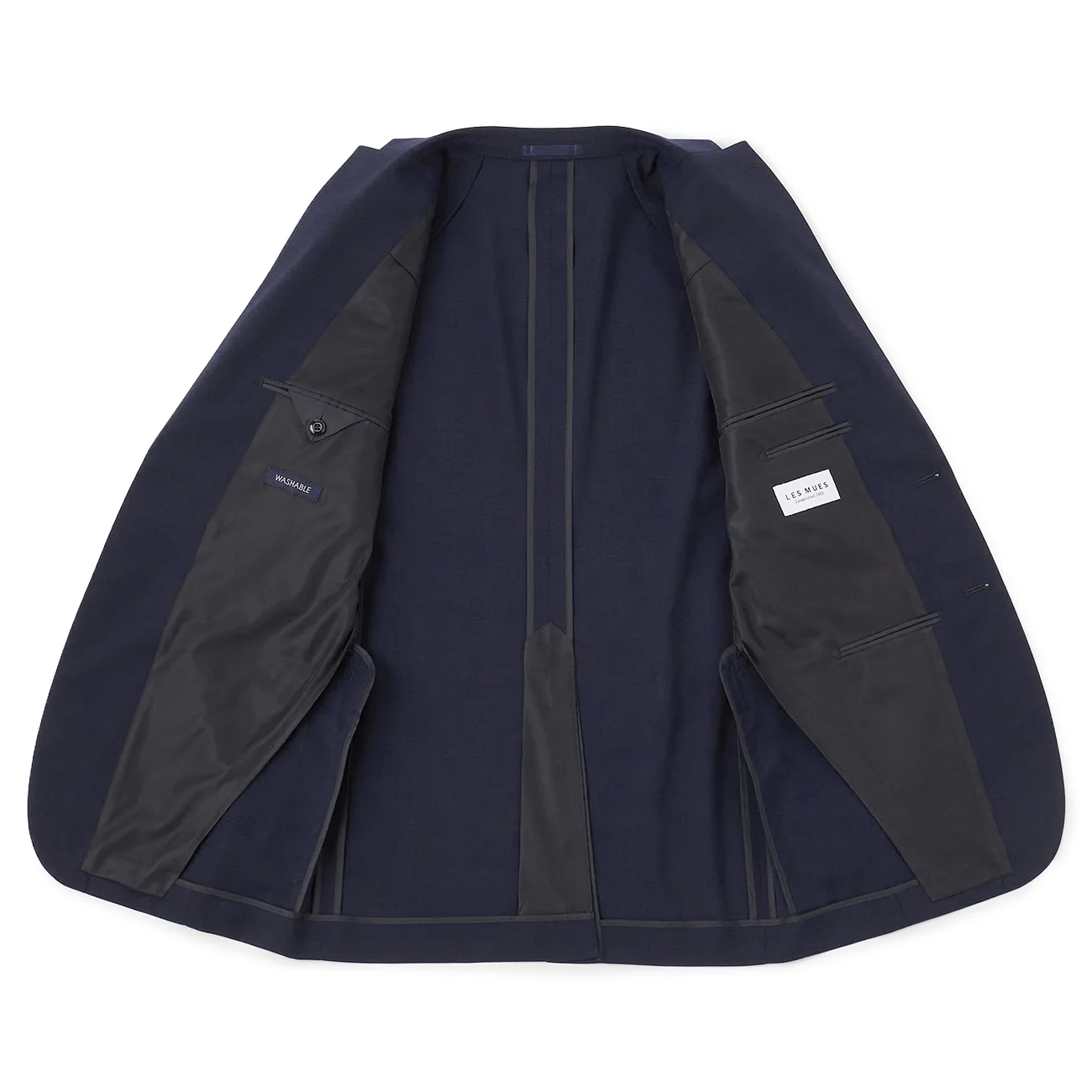 SUPER Aircool Washable Slim Fit Shadow Check 2-Pant Suit - Navy - Image 7