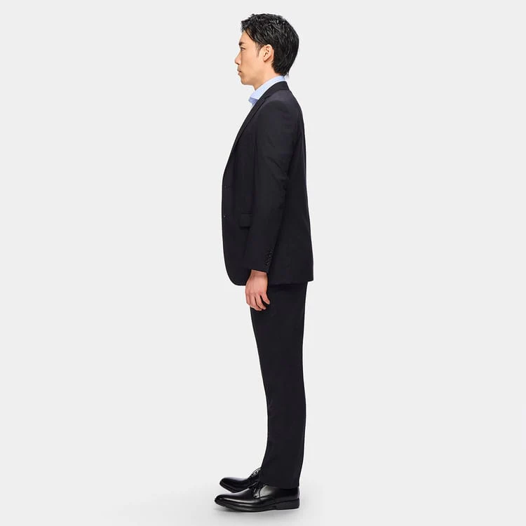 SUPER Aircool Washable Shadow Stripe Slim Fit 2-Pant Suit - Black - Image 4