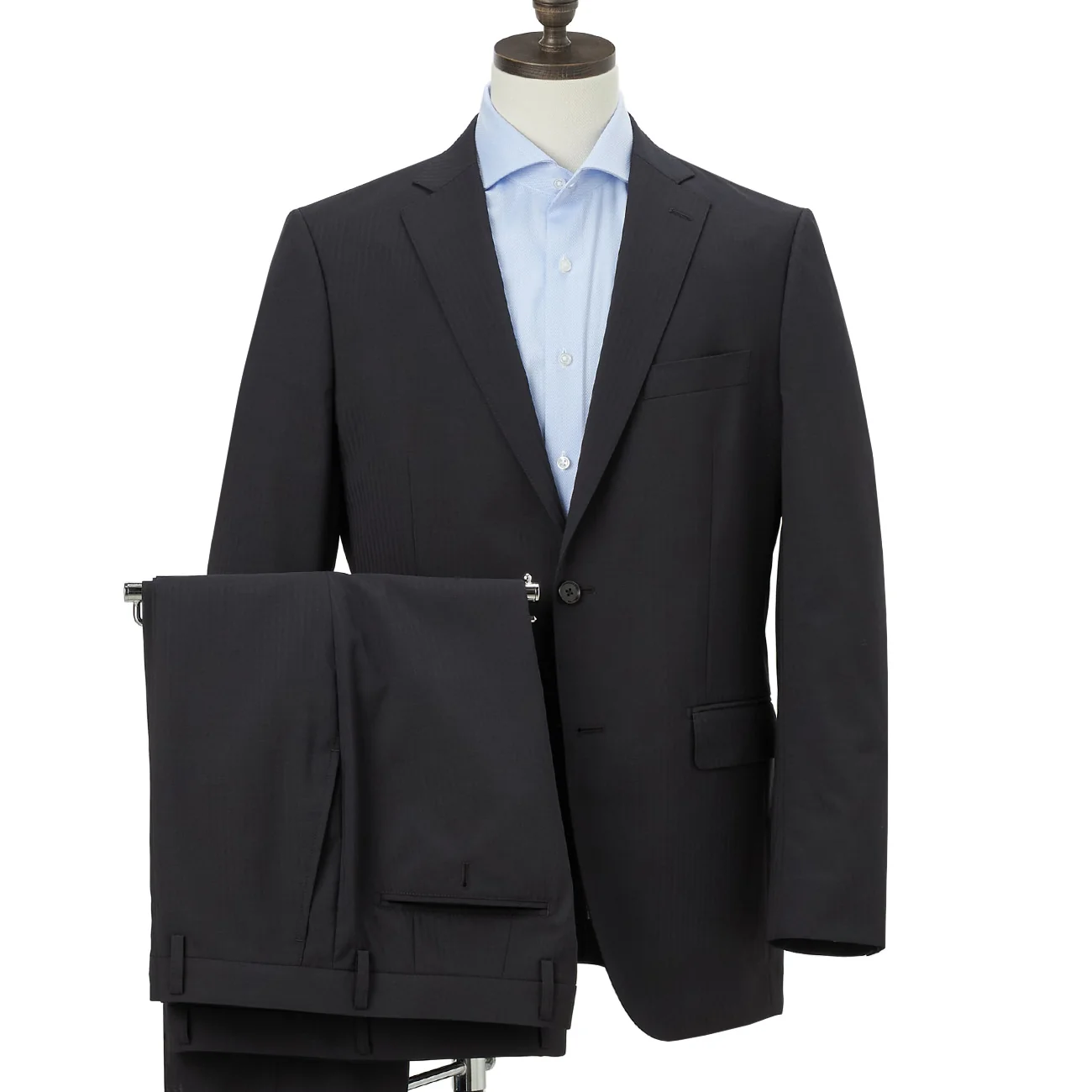 SUPER Aircool Washable Shadow Stripe Slim Fit 2-Pant Suit - Black - Image 7