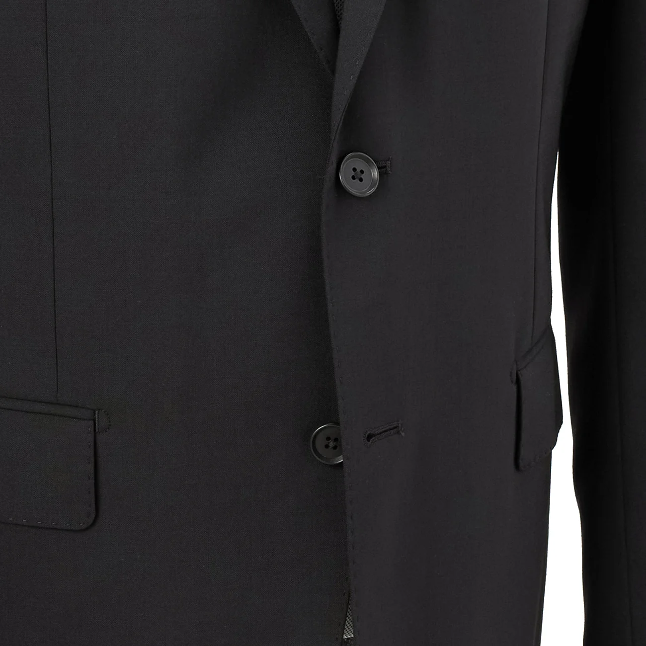 SUPER Aircool Washable Solid Slim Fit 2-Pant Suit - Black - Image 11