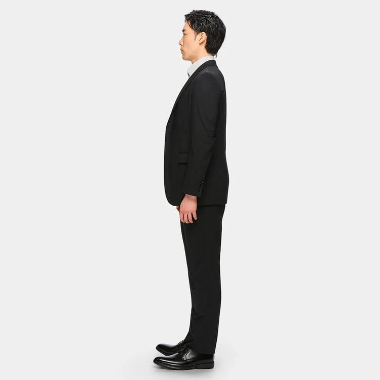 SUPER Aircool Washable Solid Slim Fit 2-Pant Suit - Black - Image 4
