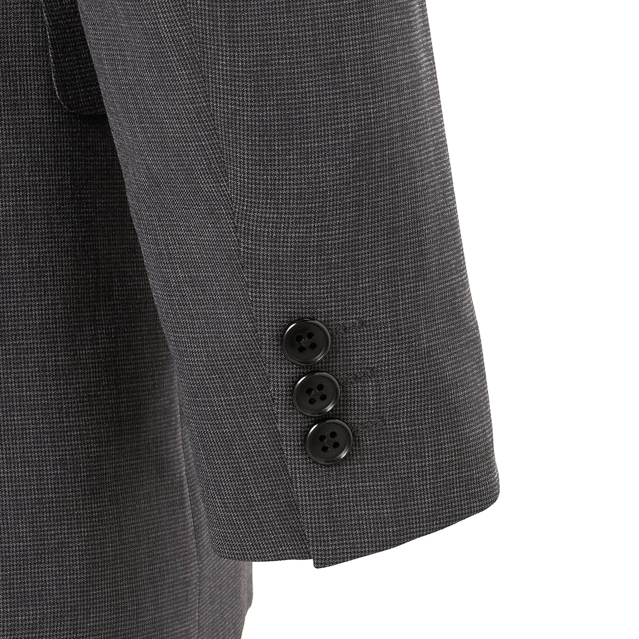 Aircool Washable 2-Pant Houndstooth Slim Fit Suit - Gray - Image 12