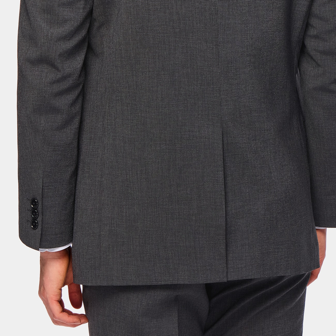 Aircool Washable 2-Pant Houndstooth Slim Fit Suit - Gray - Image 7