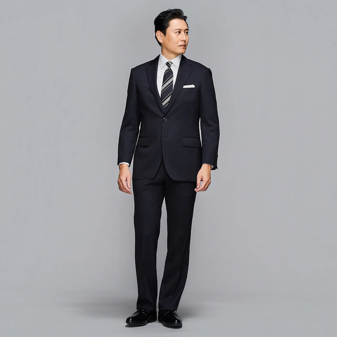Premium Stretch Shadow Stripe 2-Pant Suit - Navy - Image 3