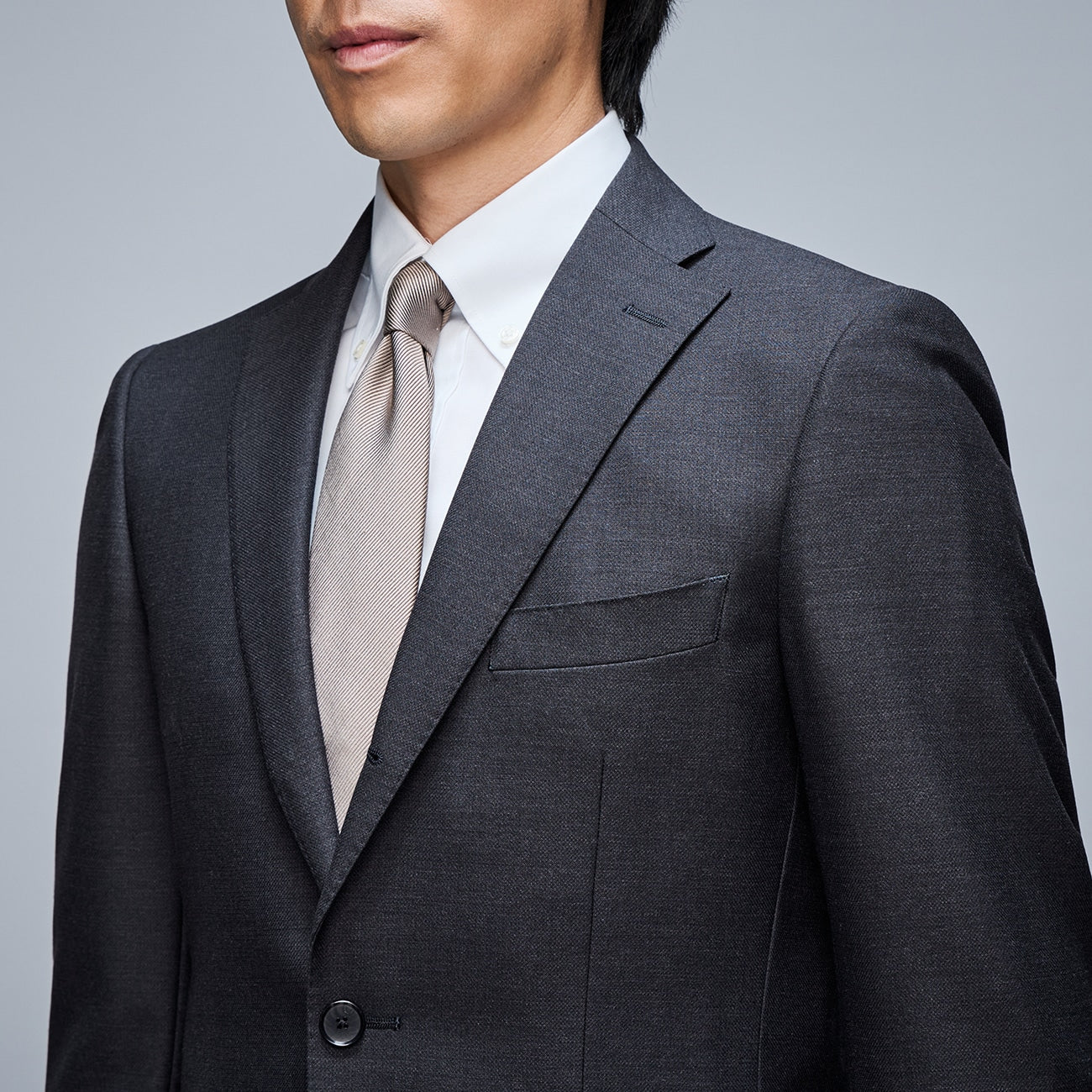 Golden Prestige Line Solid Suit - Charcoal Gray - Image 6