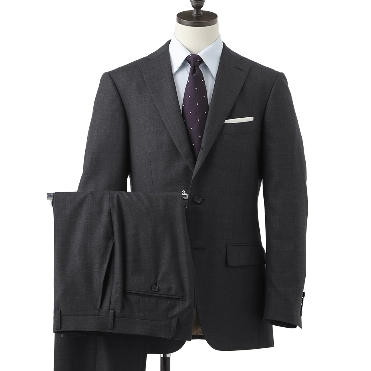 Golden Prestige Line Glen-plaid Suit - Charcoal Gray - Image 7