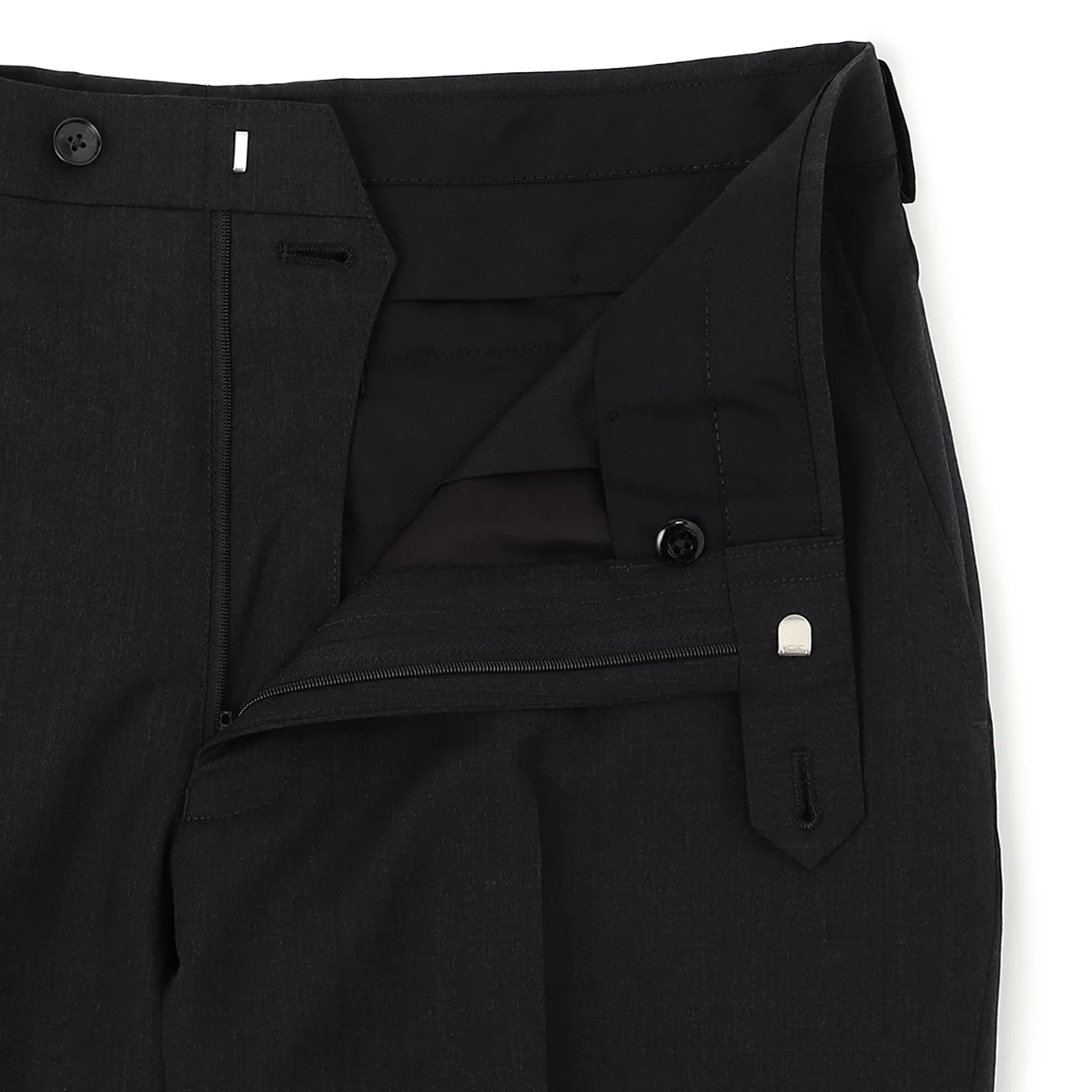 Golden Prestige Line Stripe Slim Fit Suit - Charcoal Gray - Image 11
