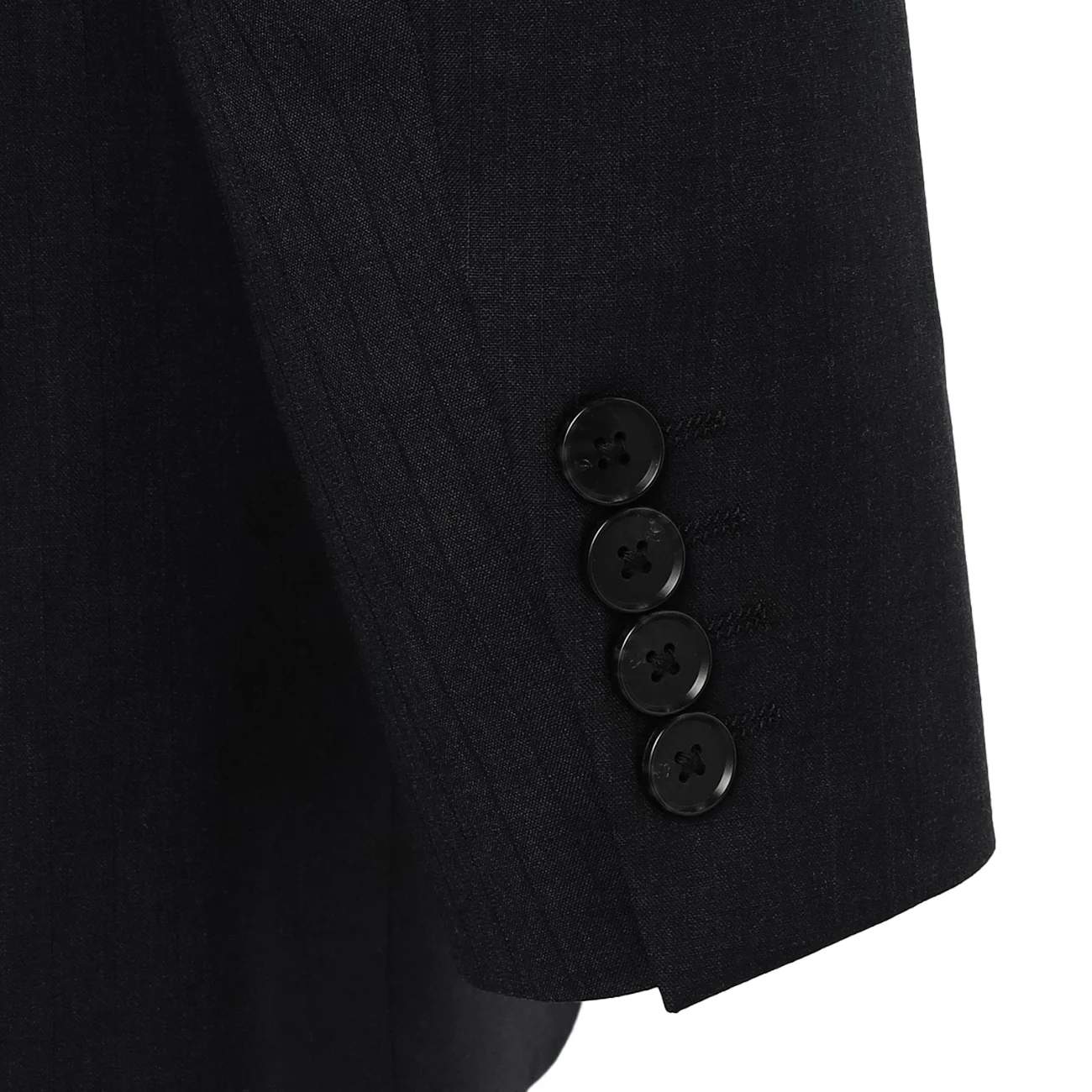 Golden Prestige Line Stripe Slim Fit Suit - Charcoal Gray - Image 5