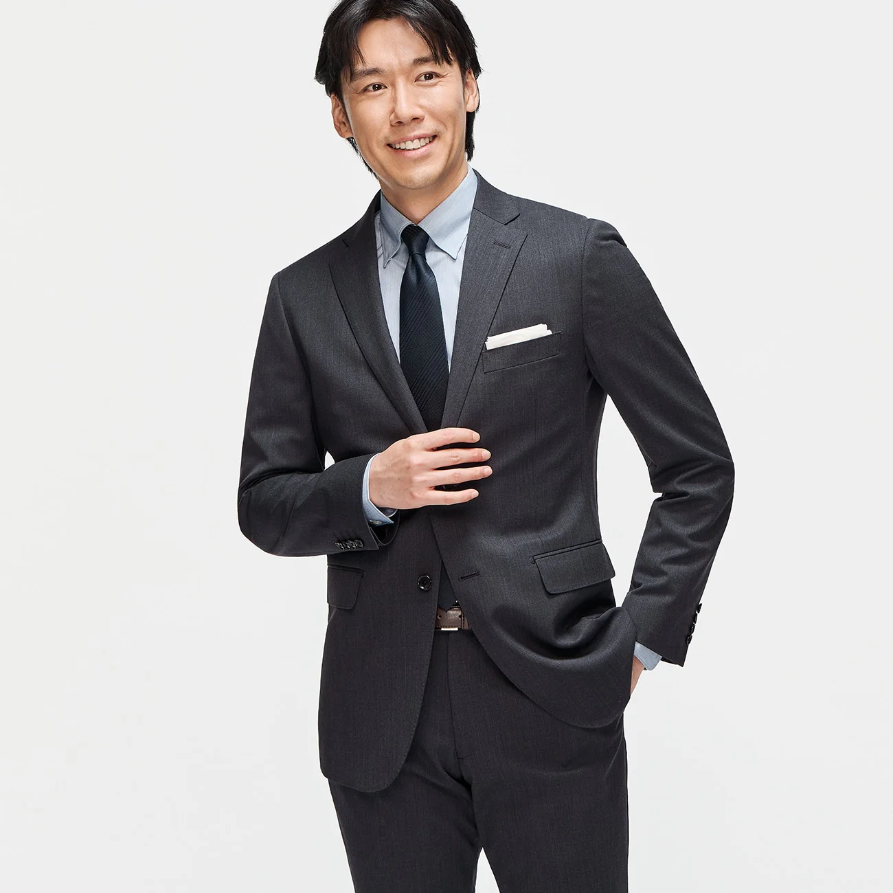 Washable Slim Fit Suit - Gray