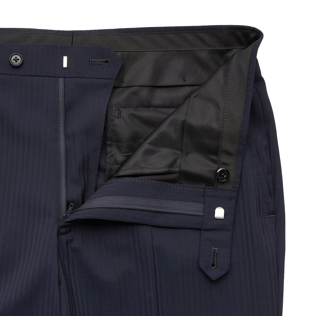 SUPER Aircool Washable Slim Fit Shadow Stripe 2-Pant Suit - Navy - Image 11