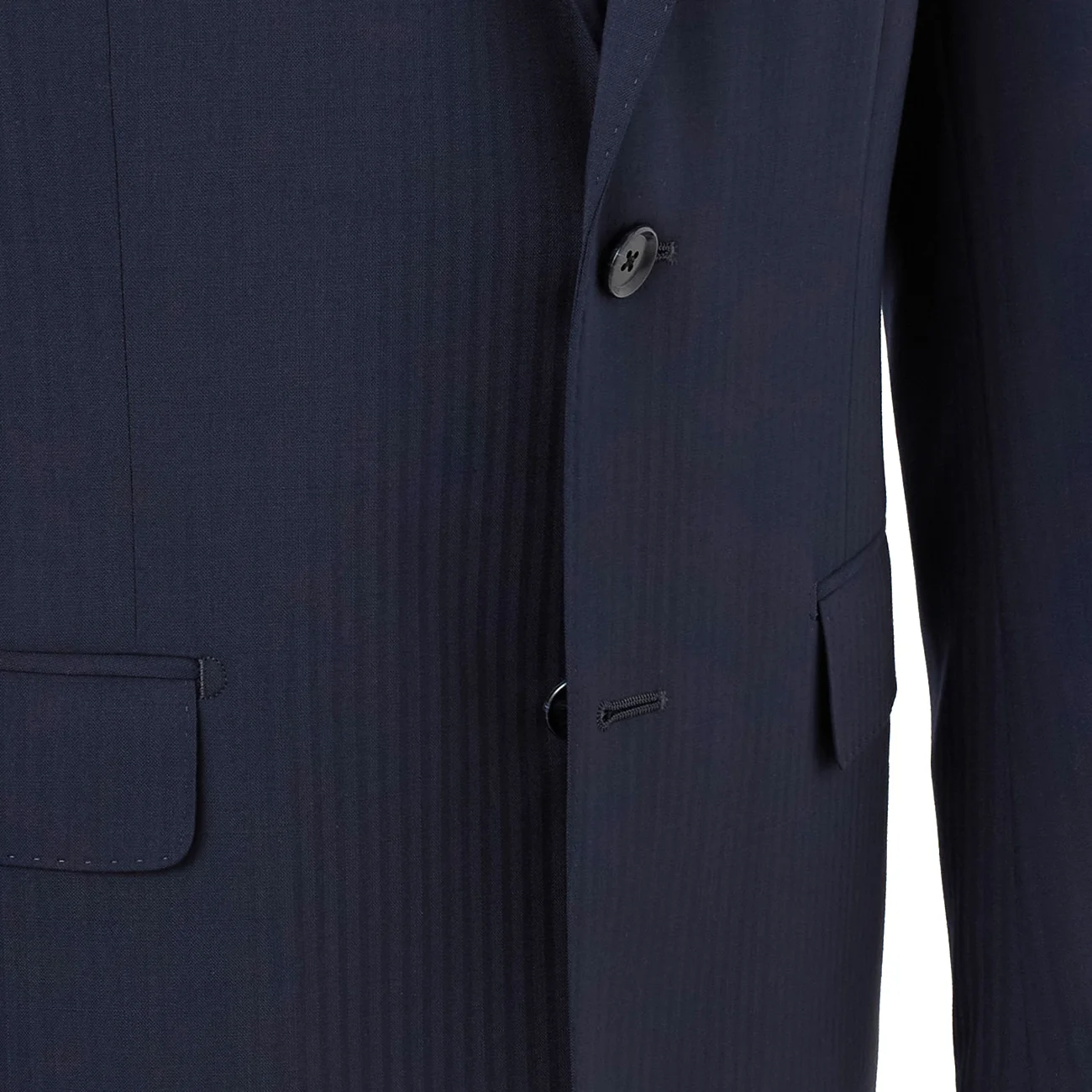 SUPER Aircool Washable Slim Fit Shadow Stripe 2-Pant Suit - Navy - Image 4