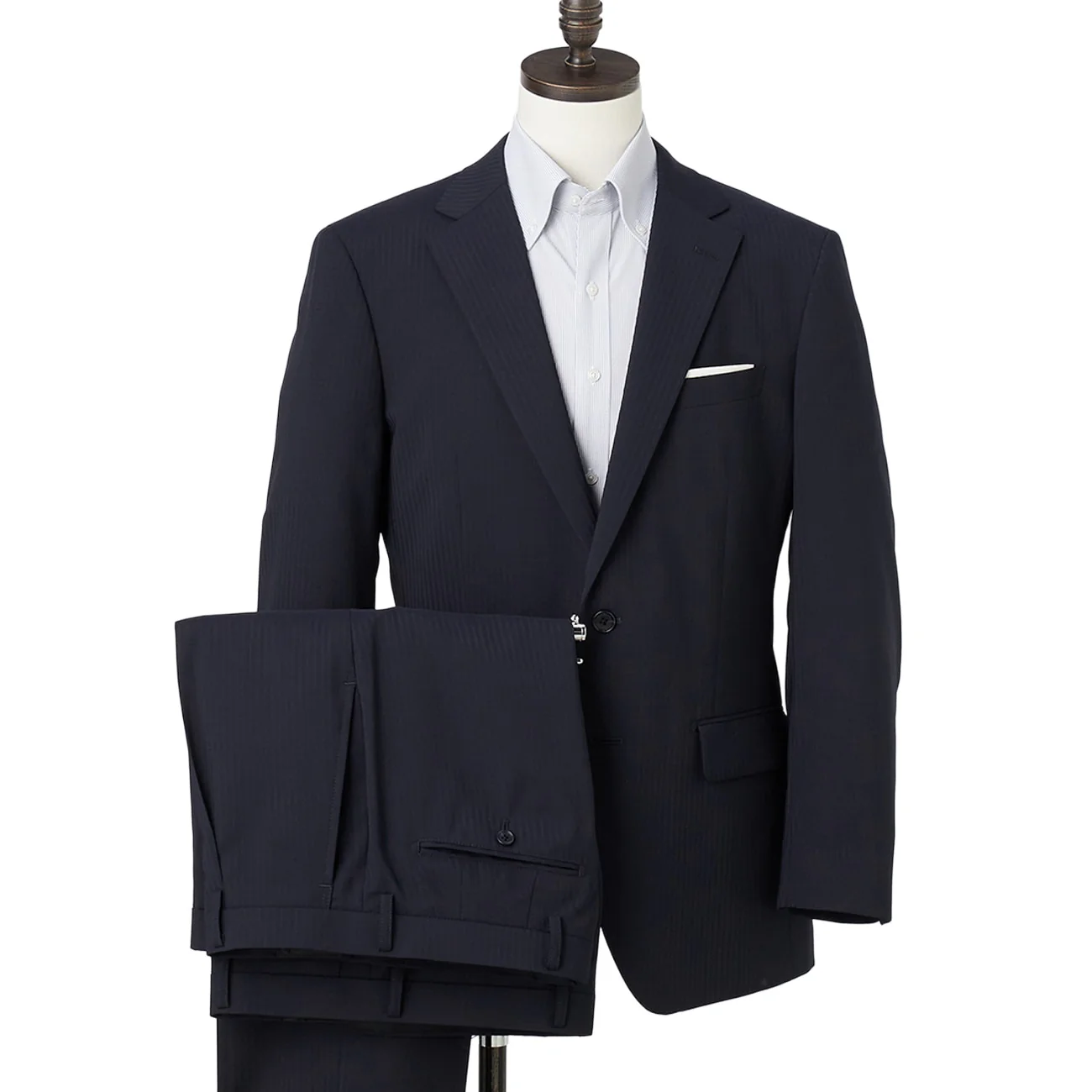 SUPER Aircool Washable Shadow Stripe 2-Pant Suit - Navy - Image 8