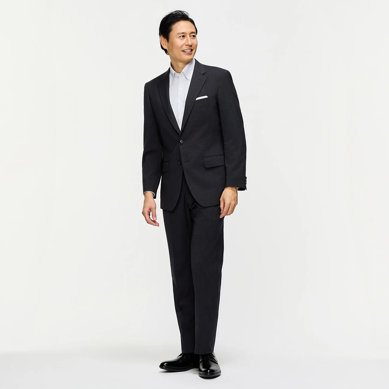 SUPER Aircool Washable Shadow Stripe 2-Pant Suit - Charcoal Gray - Image 3