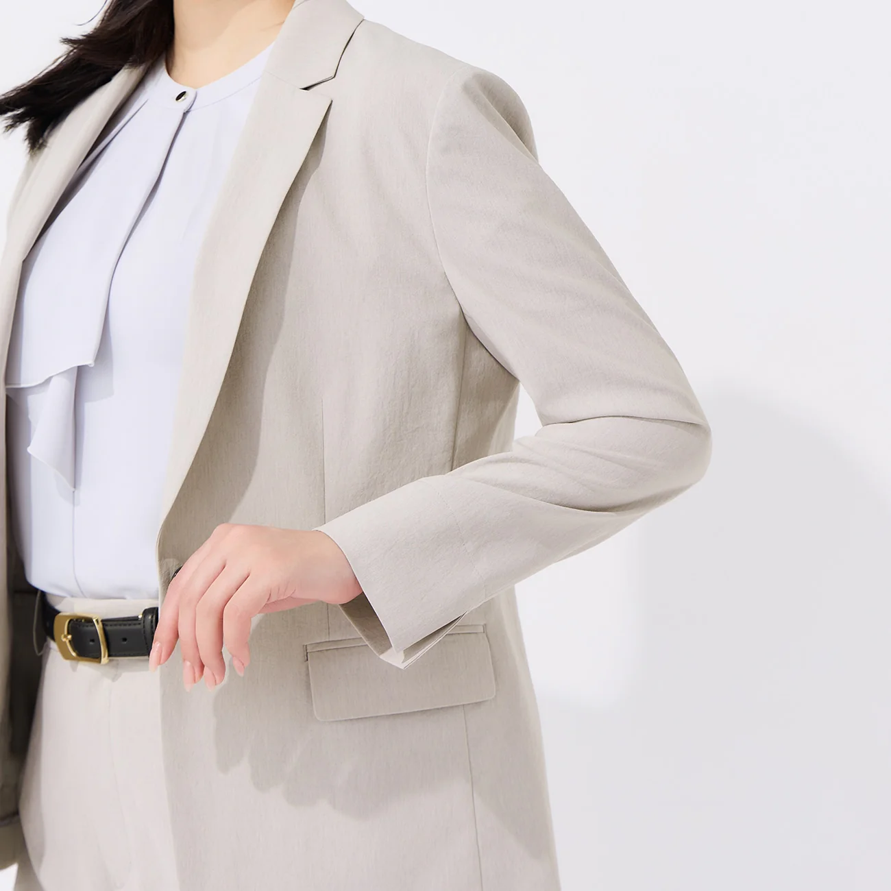 Airy Dry Tailored Jacket - Gray Beige - Image 6