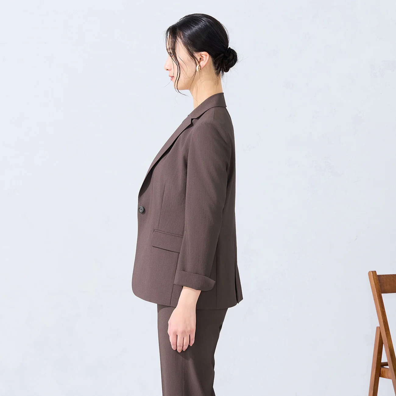 Airy Dry Tailored Jacket - Brown - Image 3