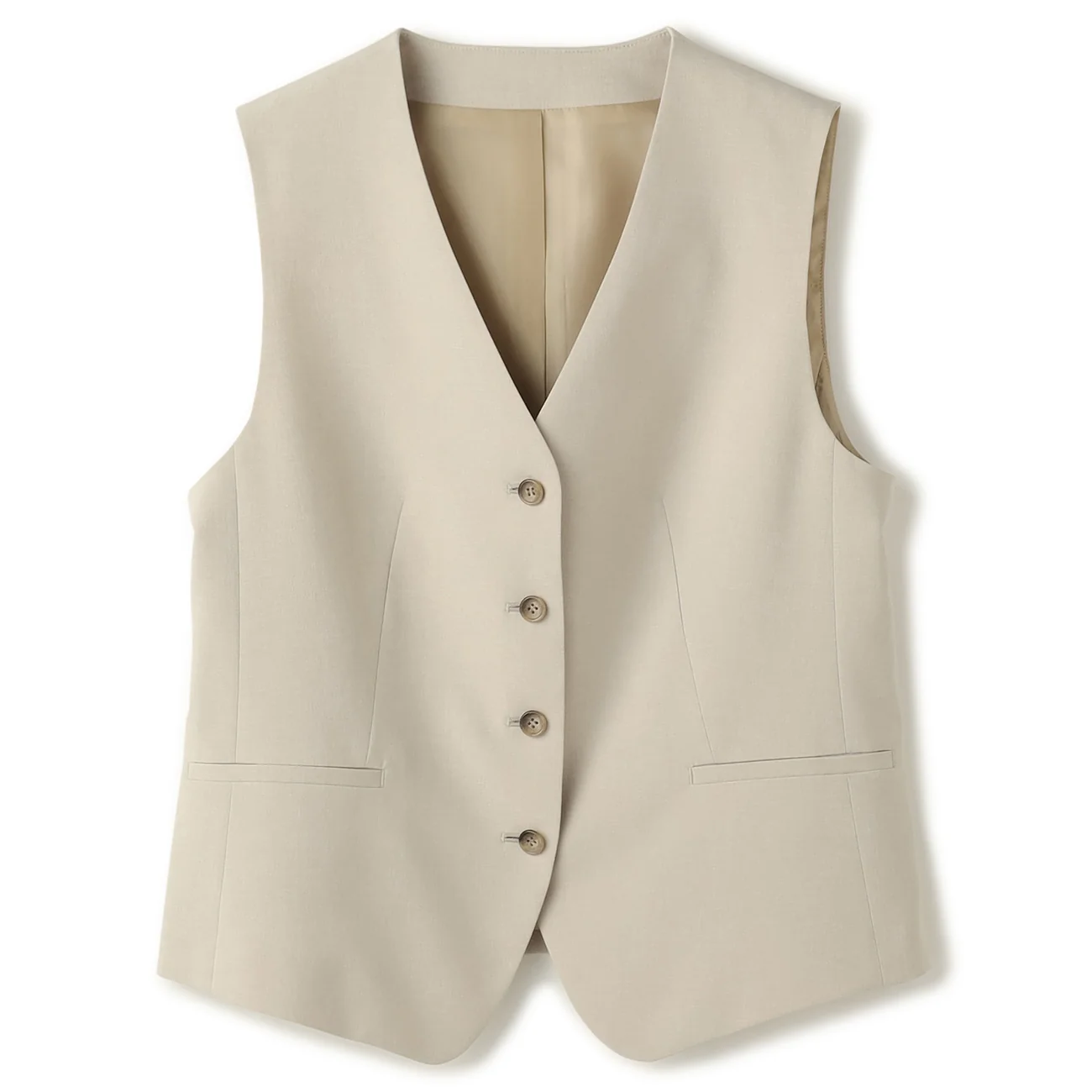 RIRANCHA Stretch Vest - Beige - Image 4