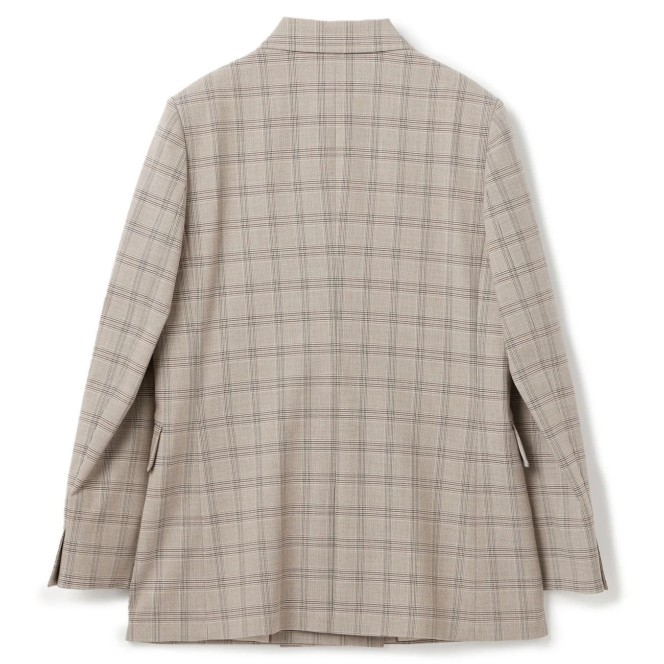 Check Double-Breasted Jacket - Gray Beige - Image 10