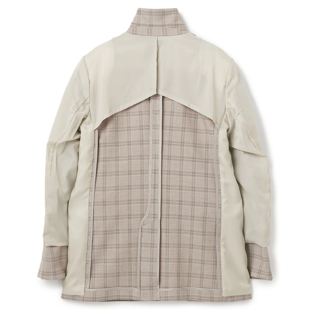 Check Double-Breasted Jacket - Gray Beige - Image 15