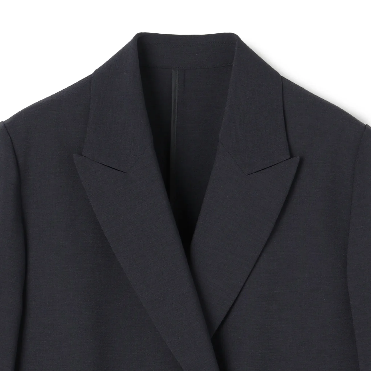 Washable Stretch Linen-Like Double-Breasted Jacket - Navy - Image 11