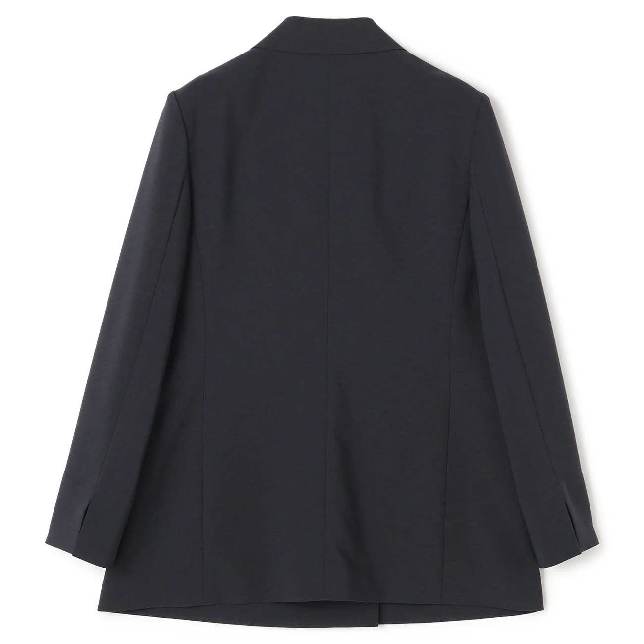 Washable Stretch Linen-Like Double-Breasted Jacket - Navy - Image 12