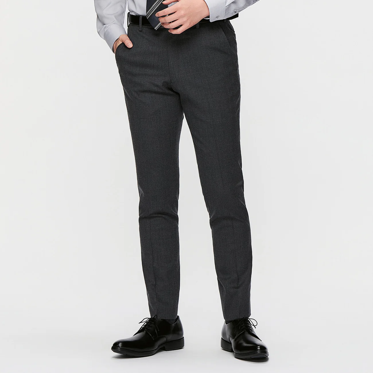 Washable Stretch Milled Wool Blend Flat Front Tapered Pants - Image 14