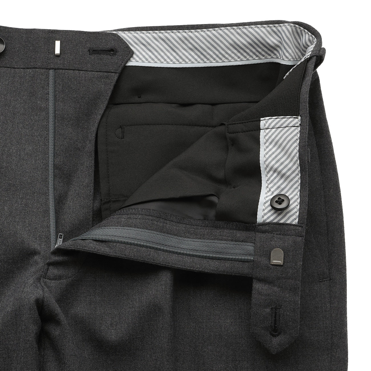 Washable Stretch Milled Wool Blend Flat Front Tapered Pants - Image 23