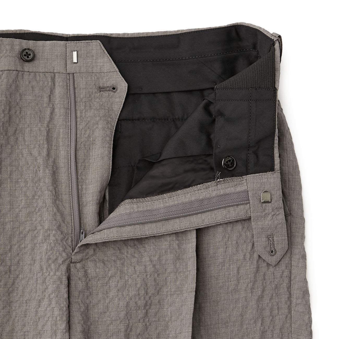 Wool Seersucker Single-Pleated Suit Pants - Image 26
