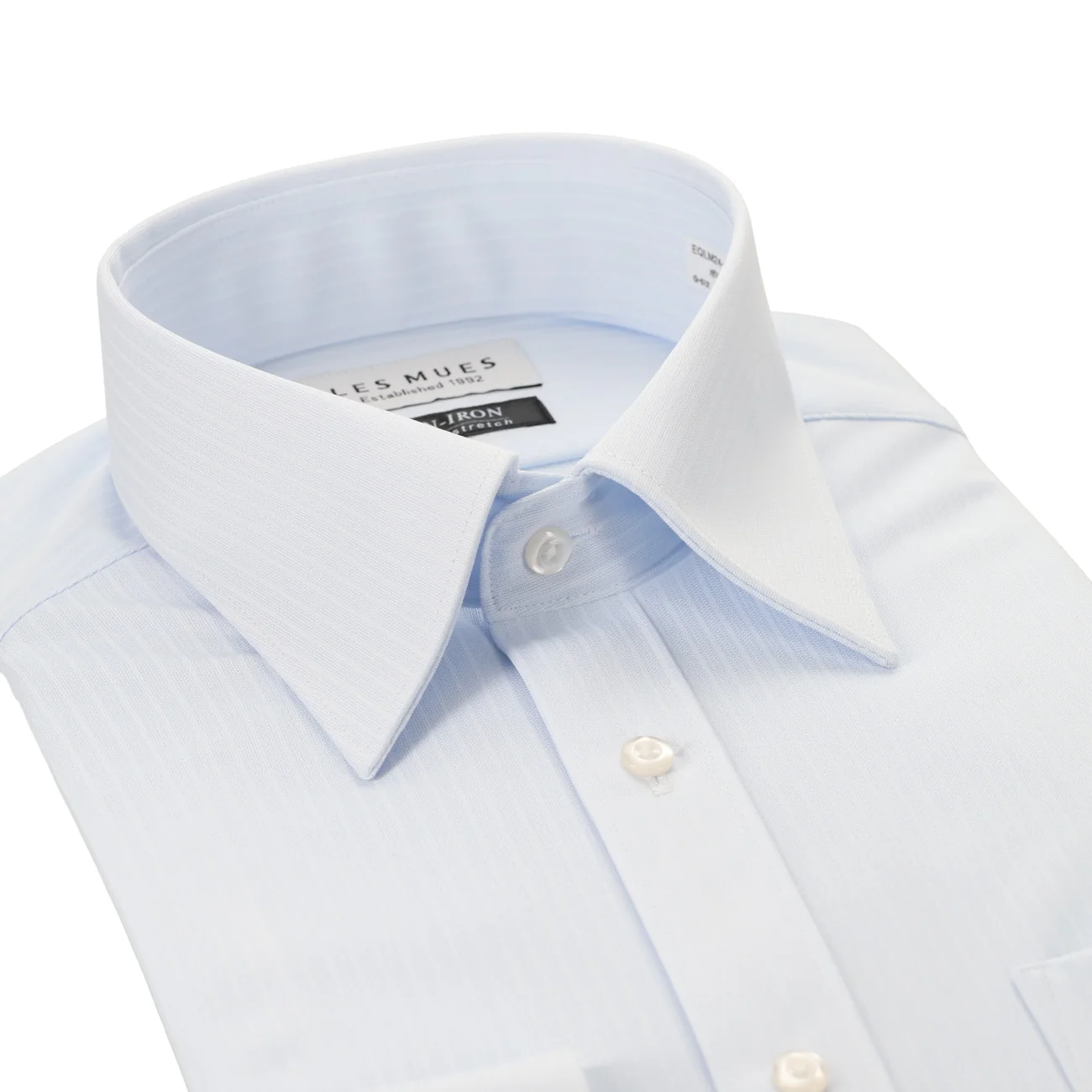Non-Iron Super Stretch Point Collar Shirt - Blue - Image 3