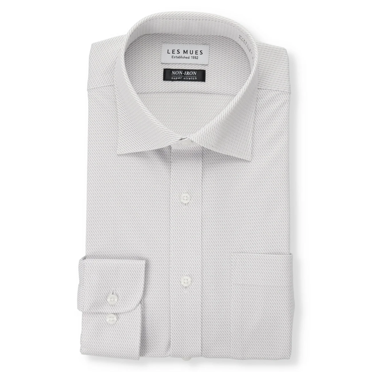Non-iron Super Stretch Spread Collar Shirt - Gray