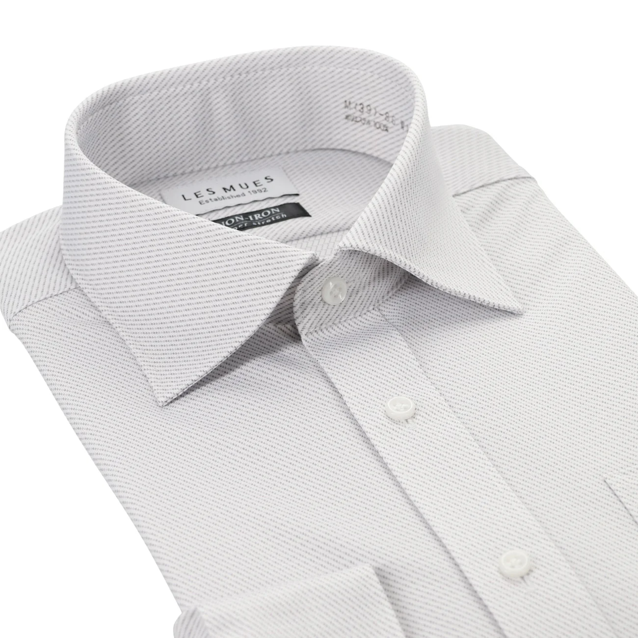 Non-iron Super Stretch Spread Collar Shirt - Gray - Image 3