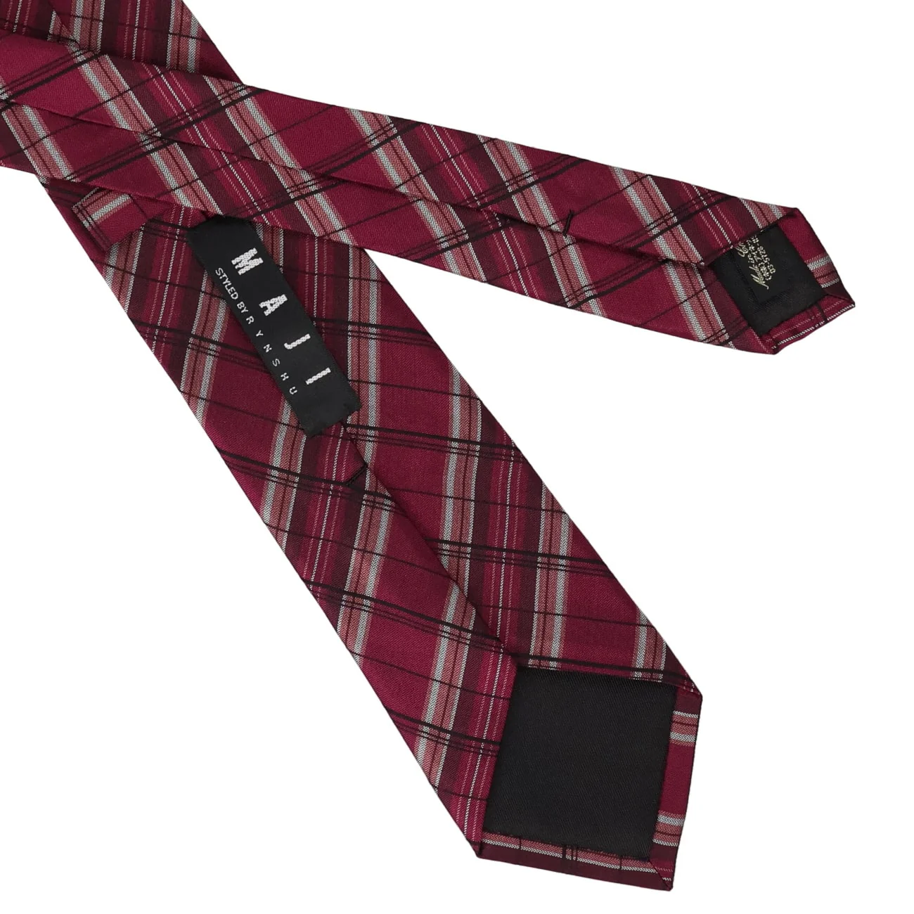 Check Silk Slim Tie - Image 6