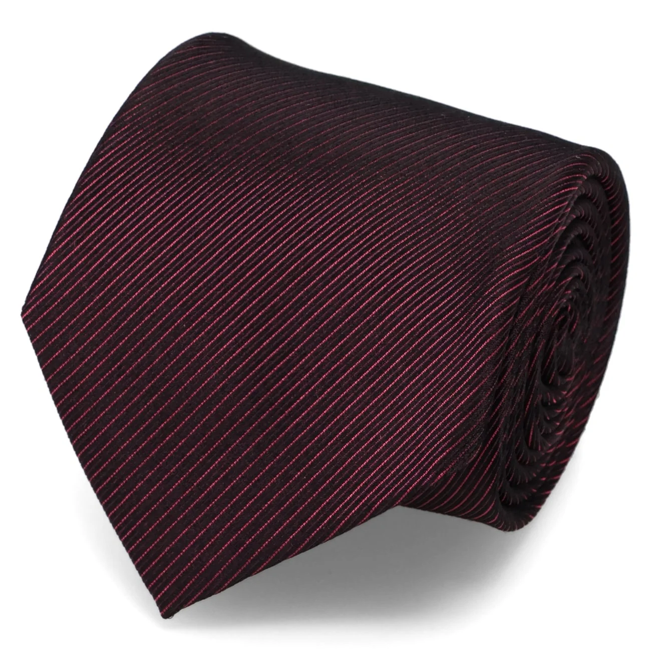 Solid Silk Slim Tie - Wine