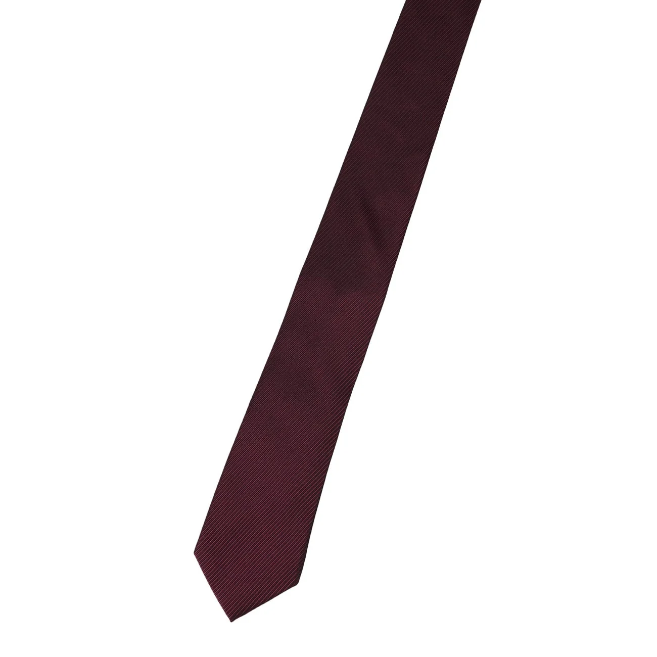 Solid Silk Slim Tie - Wine - Image 2