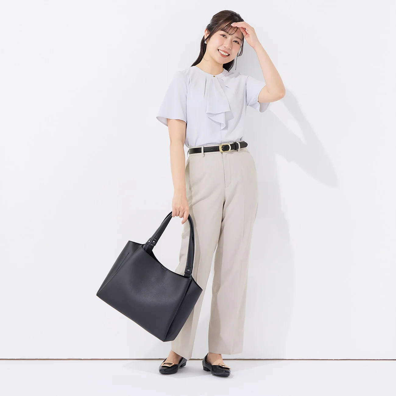 Airy Dry Wide Pants - Gray Beige - Image 2