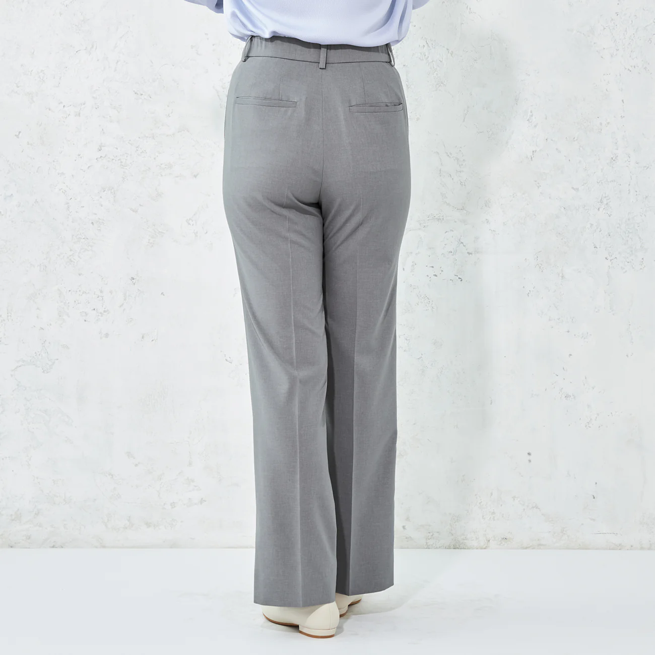 RIRANCHA Stretch Wide Pants - Gray - Image 7