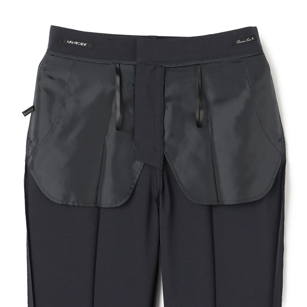 Washable Stretch Linen-Like Straight Pants - Navy - Image 15