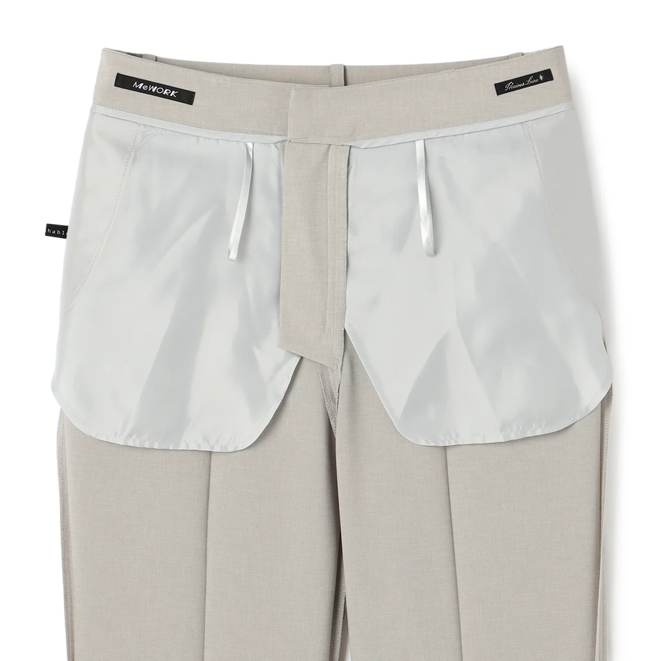 Washable Stretch Linen-Like Straight Pants - Light Gray - Image 14