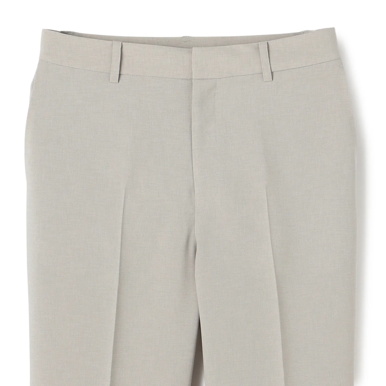 Washable Stretch Linen-Like Straight Pants - Light Gray - Image 8