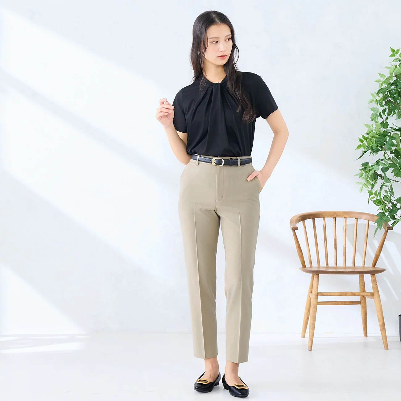 BALLERINA Cool Touch Tapered Pants - Beige - Image 3