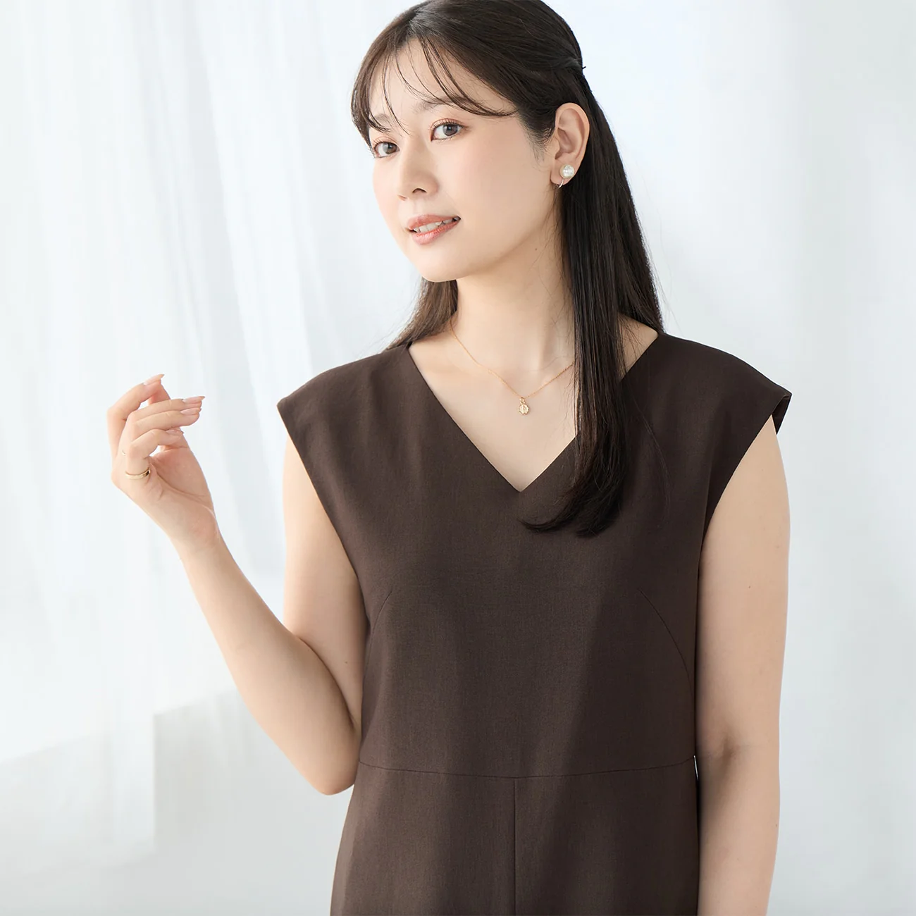 RIRANCHA Stretch Sleeveless Jumpsuit - Brown - Image 12
