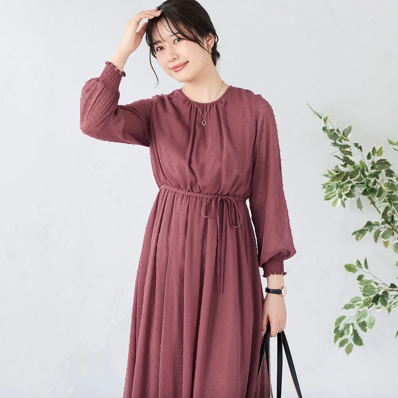 Sheer Polka Dot Dress - Pink - Image 4