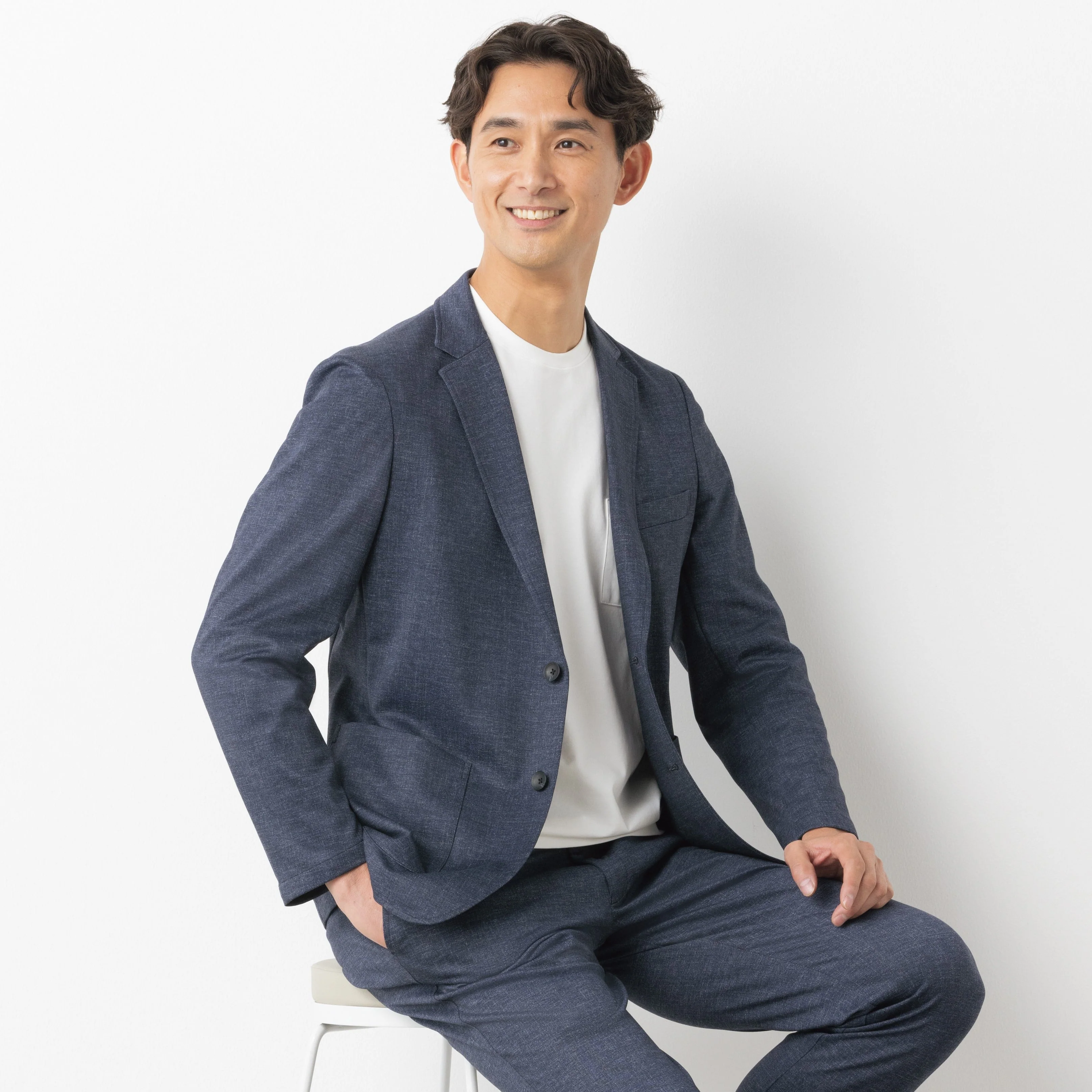 Pajama Suits Printed Jersey Jacket - Navy