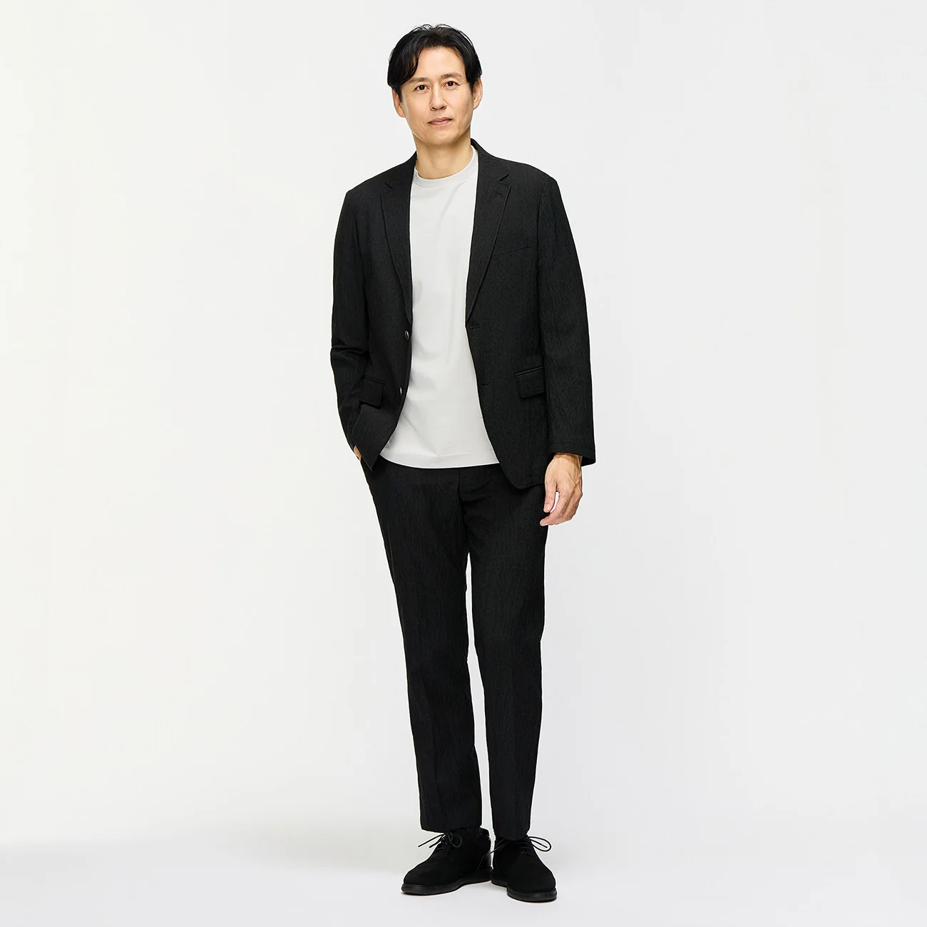 Pajama SUITS Premium SUPER Aircool Washable Stretch Crepe Jacket - Black - Image 4