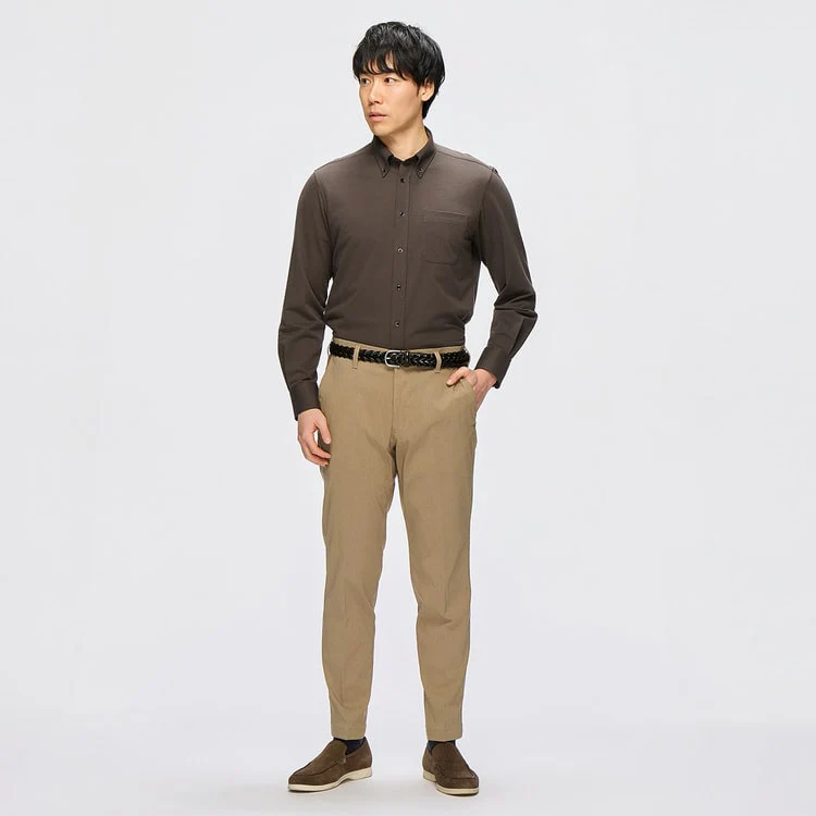 Adjustable Hem Super Stretch Cotton-Like Tapered Pants - Image 12