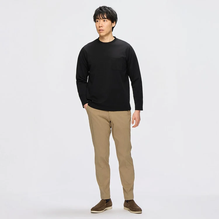Adjustable Hem Super Stretch Cotton-Like Tapered Pants - Image 13